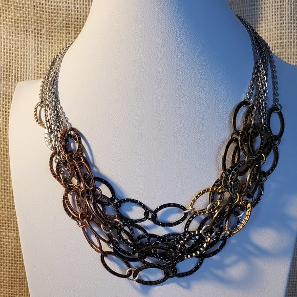 NWOT Premier Designs OCTOBER ZEST Multi-Strand Link Fall Vibes Necklace - Picture 4 of 9